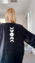 Eclectic Bohemian Moon Phase Velvet Jacket Black