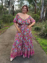 Eclectic Bohemian Fortune Teller Maxidress Short Sleeve Chocolate Rose