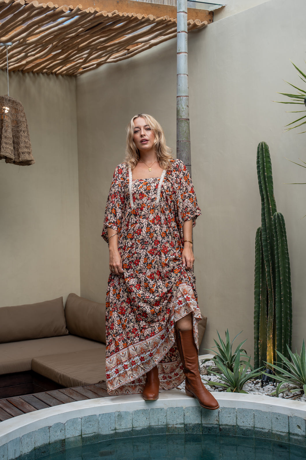 Eclectic Bohemian Heather Dress Dark Floral