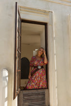 Eclectic Bohemian Fortune Teller Maxidress Short Sleeve Chocolate Rose