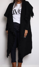 SALE - Boho Draped Cardigan Tassel Black