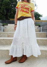 Eclectic Bohemian Angel Cotton Flutter Maxiskirt White