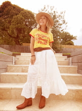 Eclectic Bohemian Angel Cotton Flutter Maxiskirt White