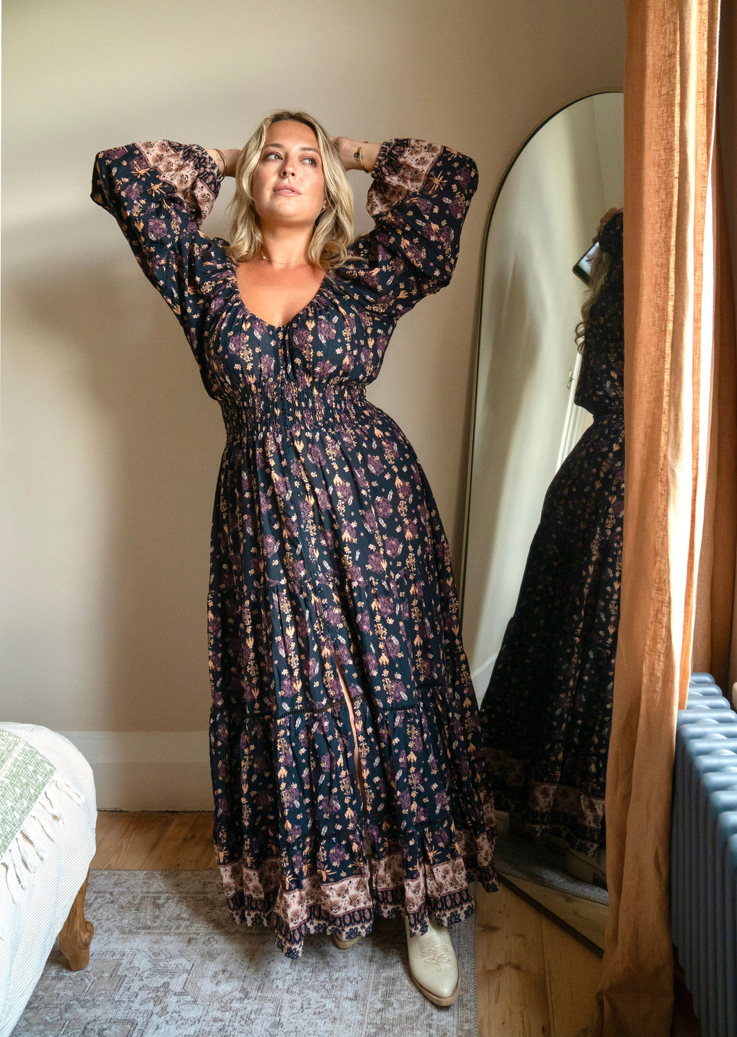 Eclectic Bohemian Fortune Teller Maxidress Black Boho Last SM
