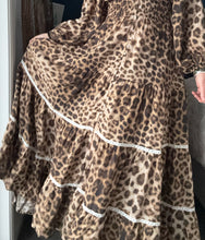 Eclectic Bohemian Fortune Teller Maxidress Long Sleeve Tan Leopard