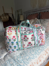 Block Print Over Night Bag Large Pastel Floral
