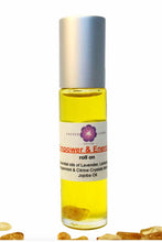 Roll-on bottle labeled 'Empower & Energize' with a white background