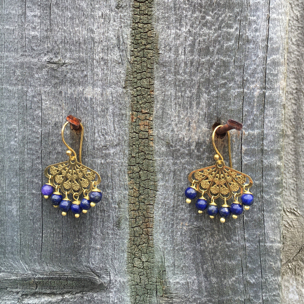 Earrings Chandelier Handmade Brass