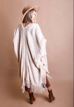 Boho Poncho/Cardigan Tassel Cream