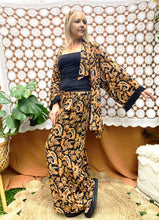 Eclectic Bohemian Kimono Short Black & Gold