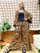 Eclectic Bohemian Kimono Short Black & Gold