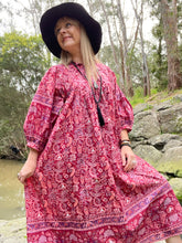 SALE - Jaipur Gauze Midi Dress Ruby Paisley