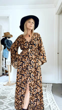 Eclectic Bohemian Witchcraft Bell Sleeve Dress Black Paisley